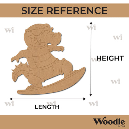 Crocodile Surfing Pre Marked MDF Design 1
