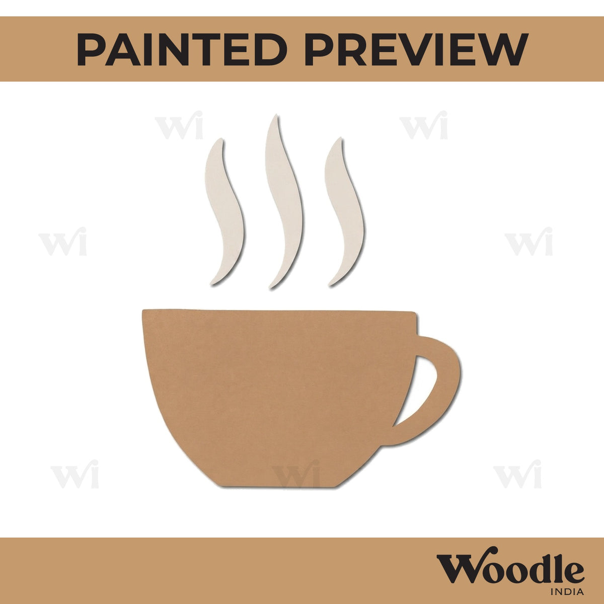 Cup With Vapours Cutout MDF Design 1