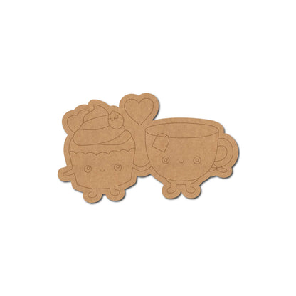Cupcake And Tea Kawaii Pre Marked MDF Design 1