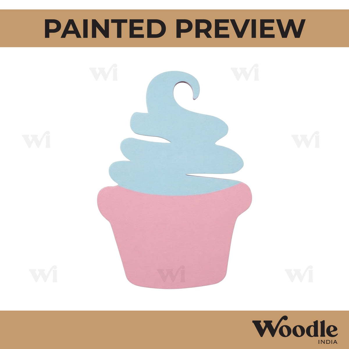 Cupcake Cutout MDF Design 1