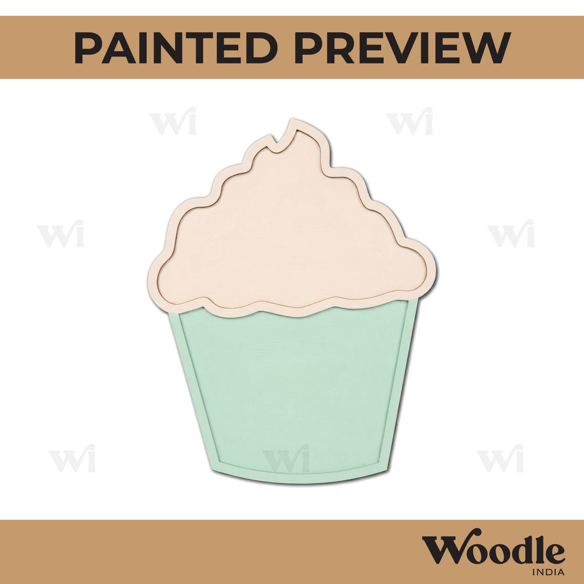Cupcake Mosaic Art Base MDF Design 1