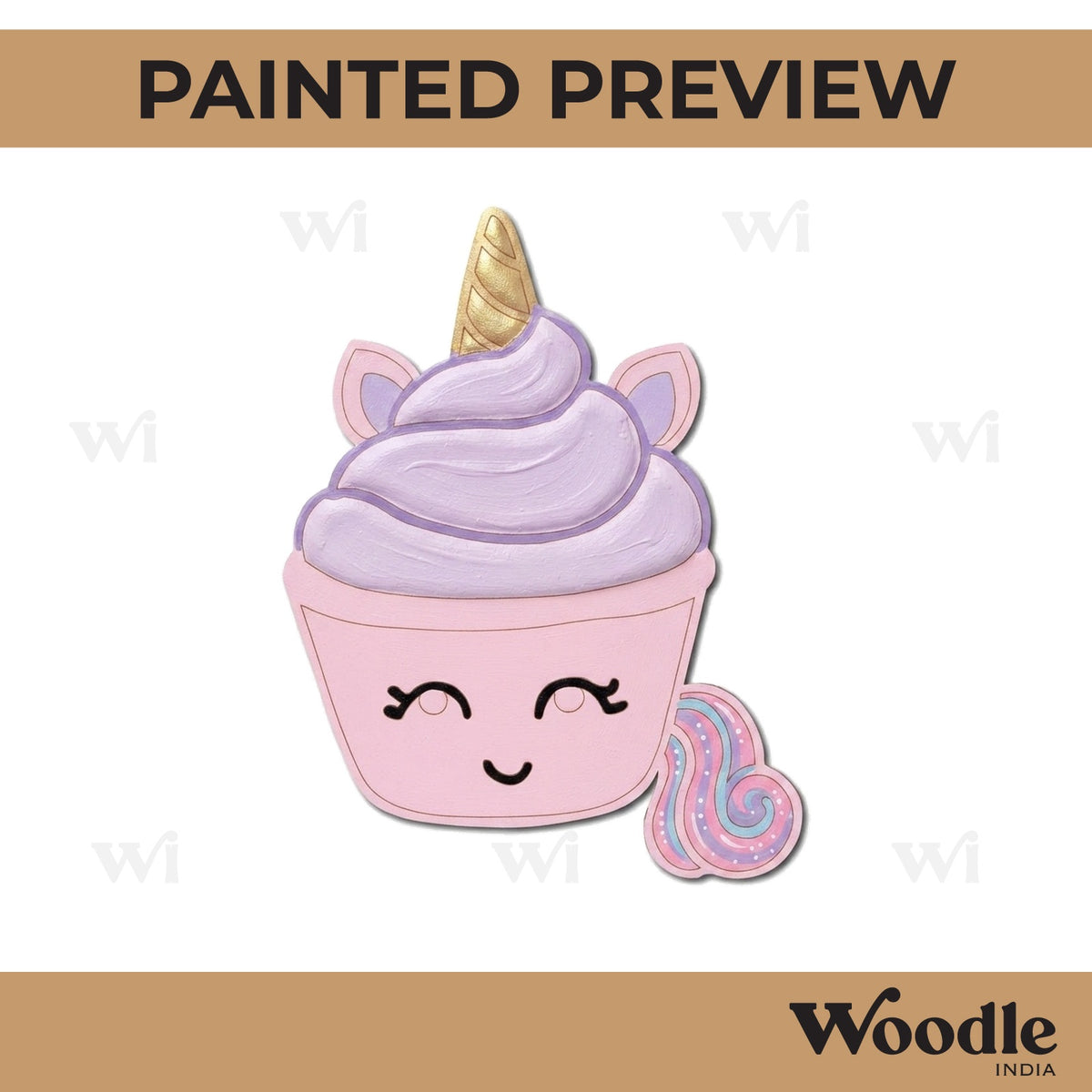 Cupcake Unicorn Pre Marked MDF Design 1