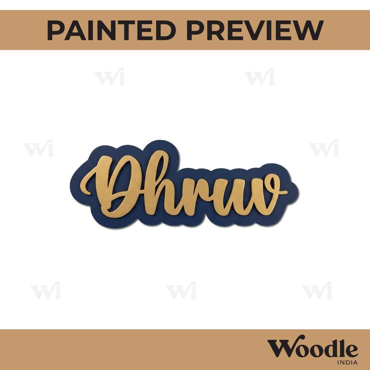 Custom Name Two Layered Magnet MDF Design 1