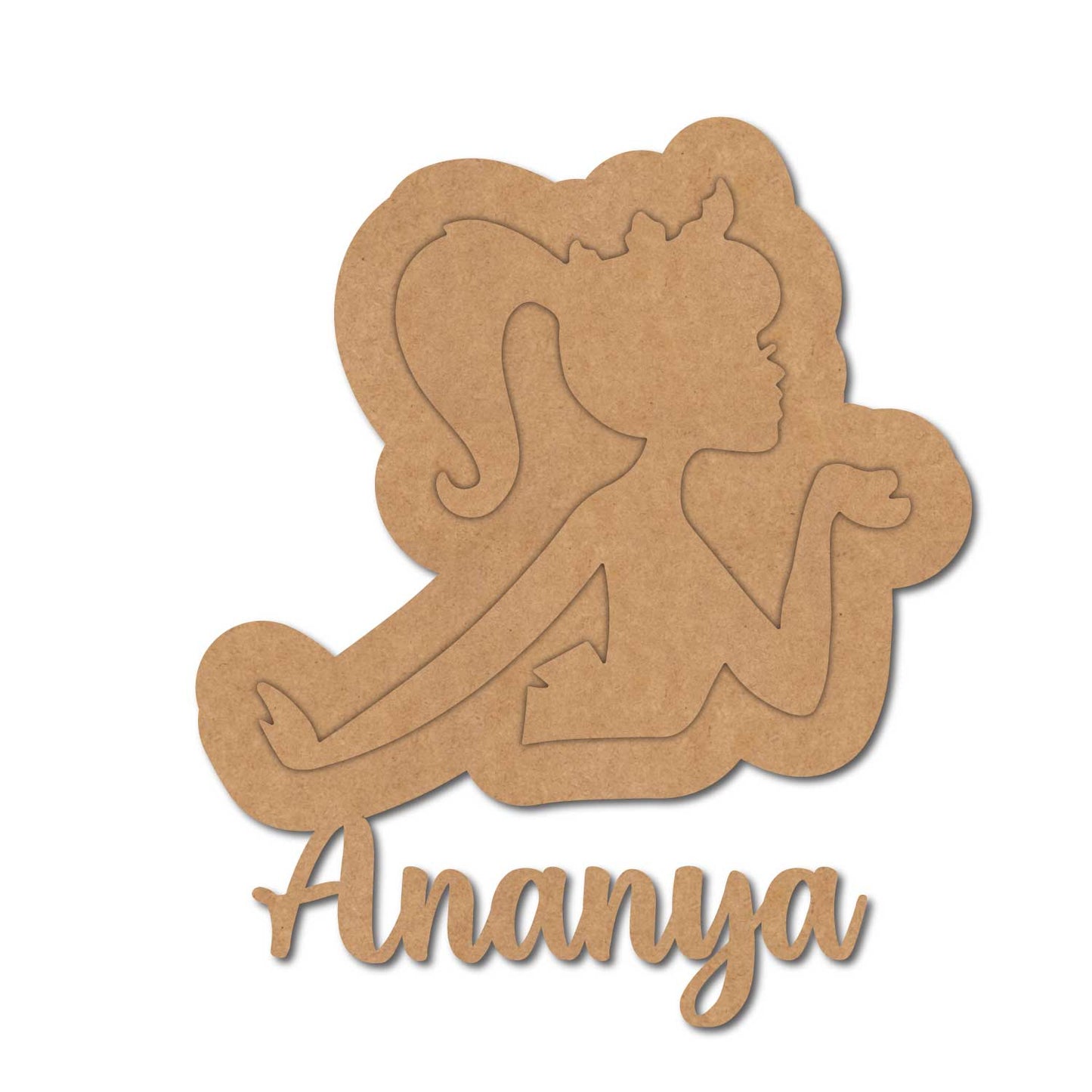 Customized Barbie Nameplate MDF Design 1