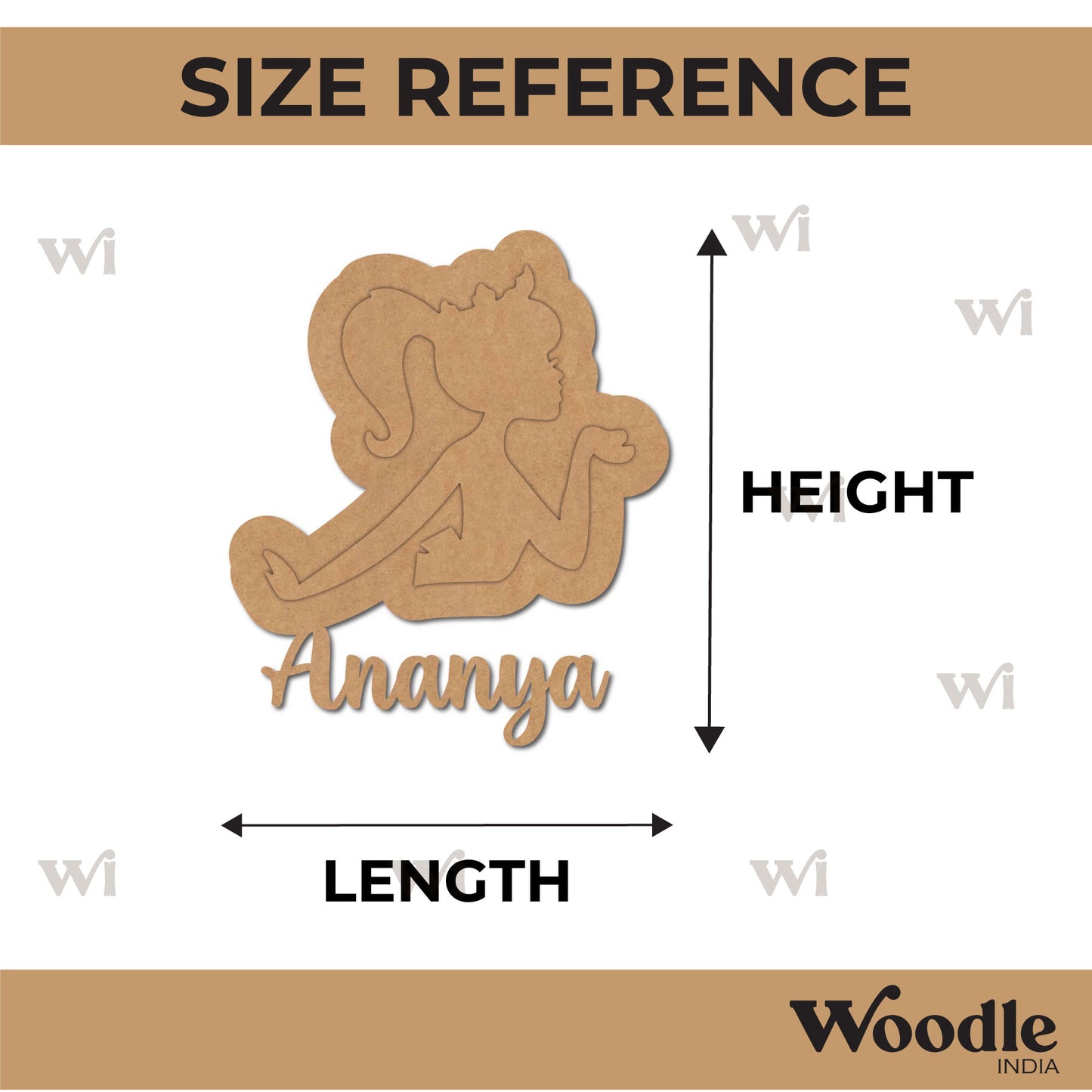 Customized Barbie Nameplate MDF Design 1