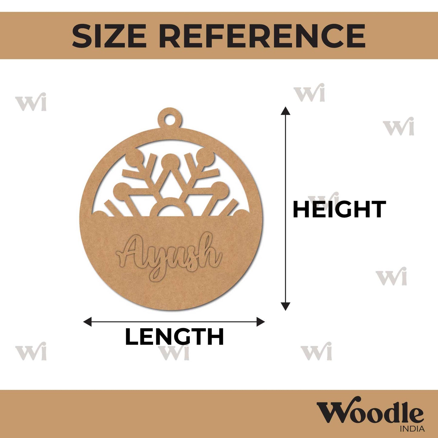 Customized Christmas Ornament Base MDF Design 1