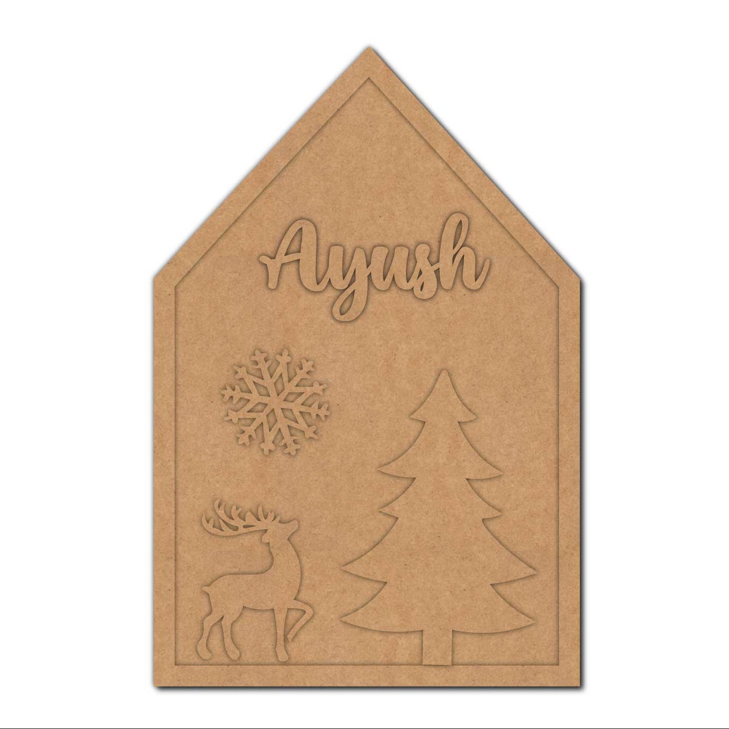 Customized Christmas Theme Base MDF Design 1