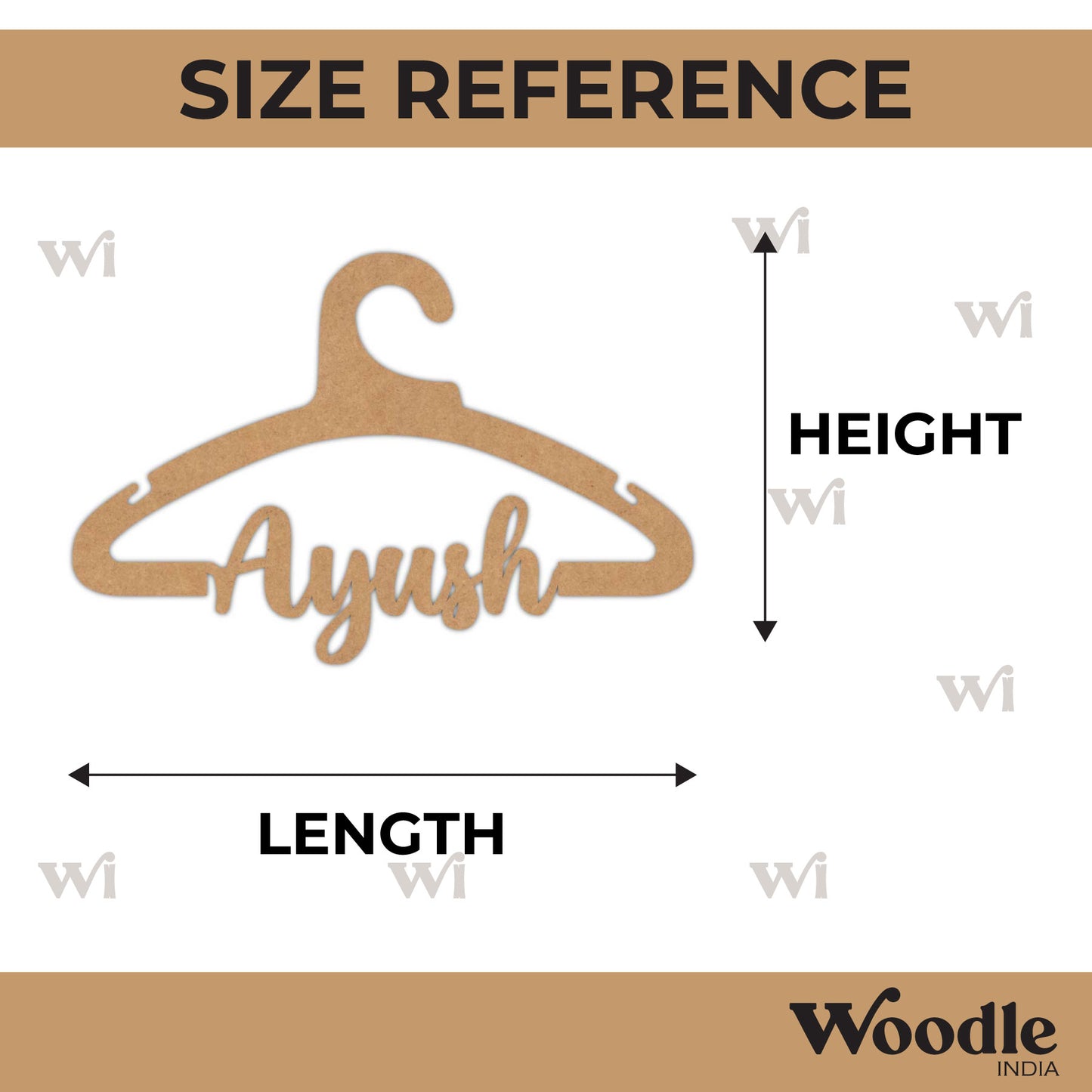 Customized Name Hanger Cutout MDF Design 1
