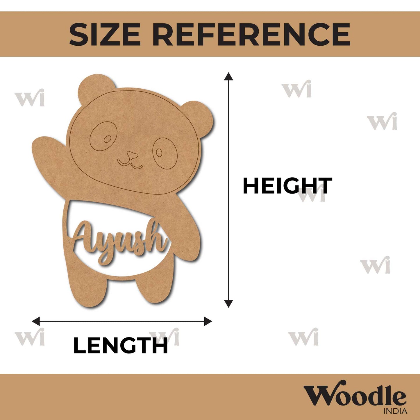 Customized Panda Pre Marked MDF Design 1