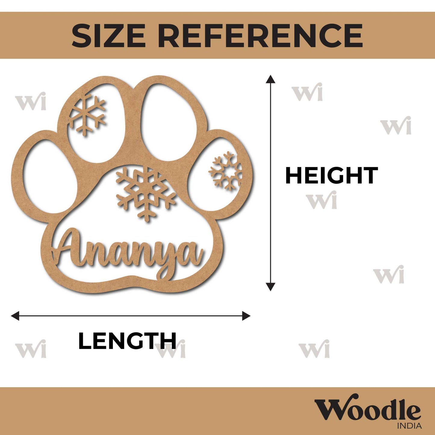 Customized Paw Cutout MDF Design 1