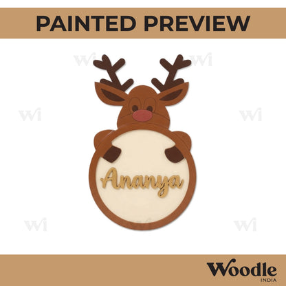 Customized Reindeer Christmas Base MDF Design 1