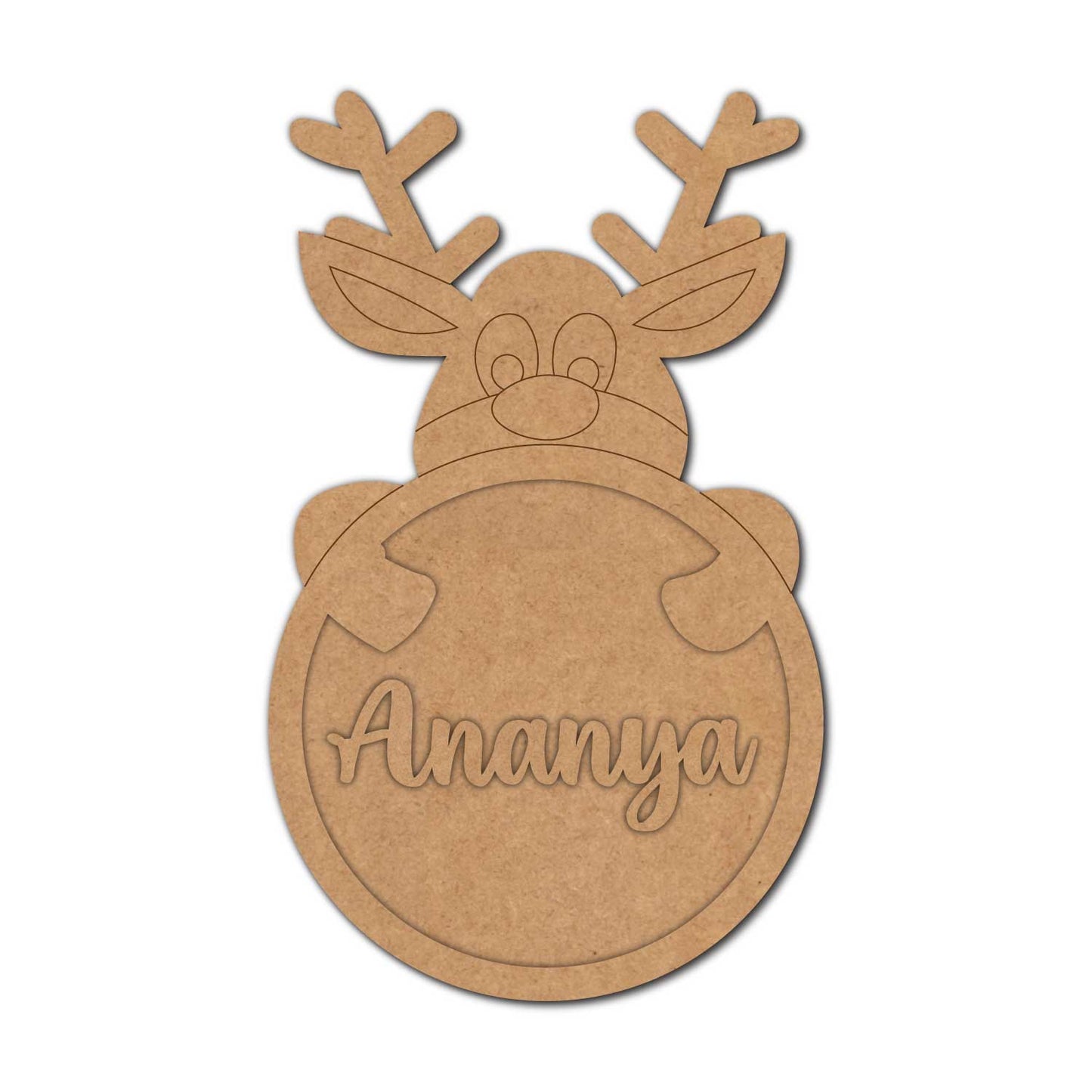 Customized Reindeer Christmas Base MDF Design 1