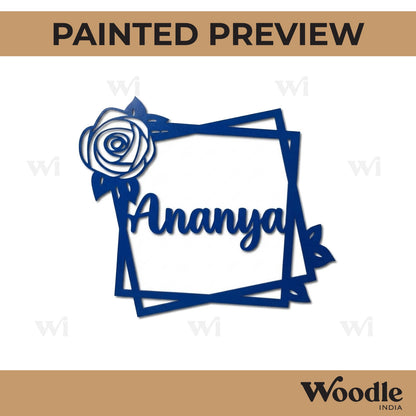 Customized Rose Frame Cutout MDF Design 1