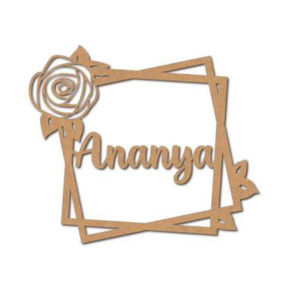 Customized Rose Frame Cutout MDF Design 1