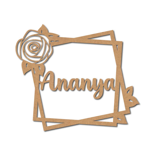 Customized Rose Frame Cutout MDF Design 1