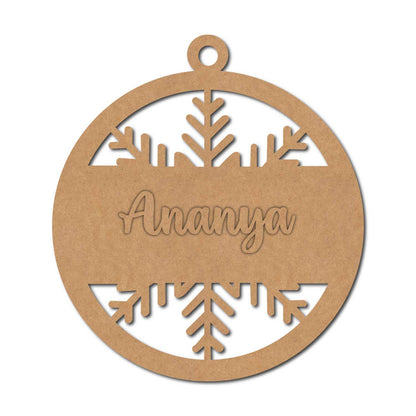 Customized Snowflake Christmas Ornament Base MDF Design 1
