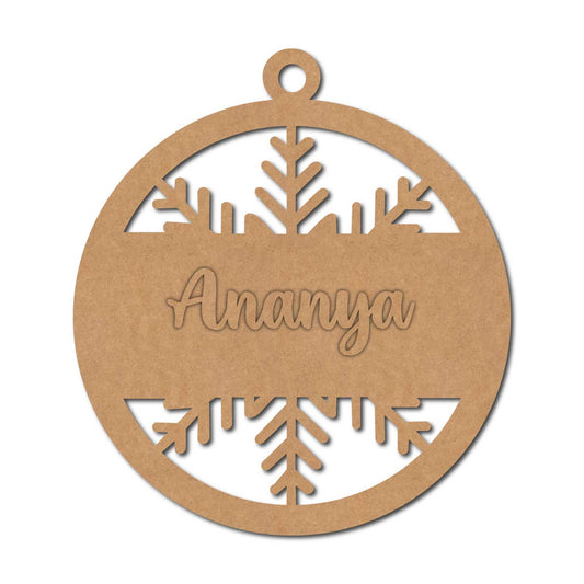 Customized Snowflake Christmas Ornament Base MDF Design 1