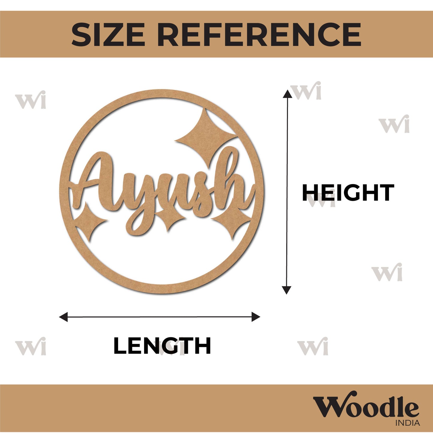 Customized Star Round Cutout MDF Design 1
