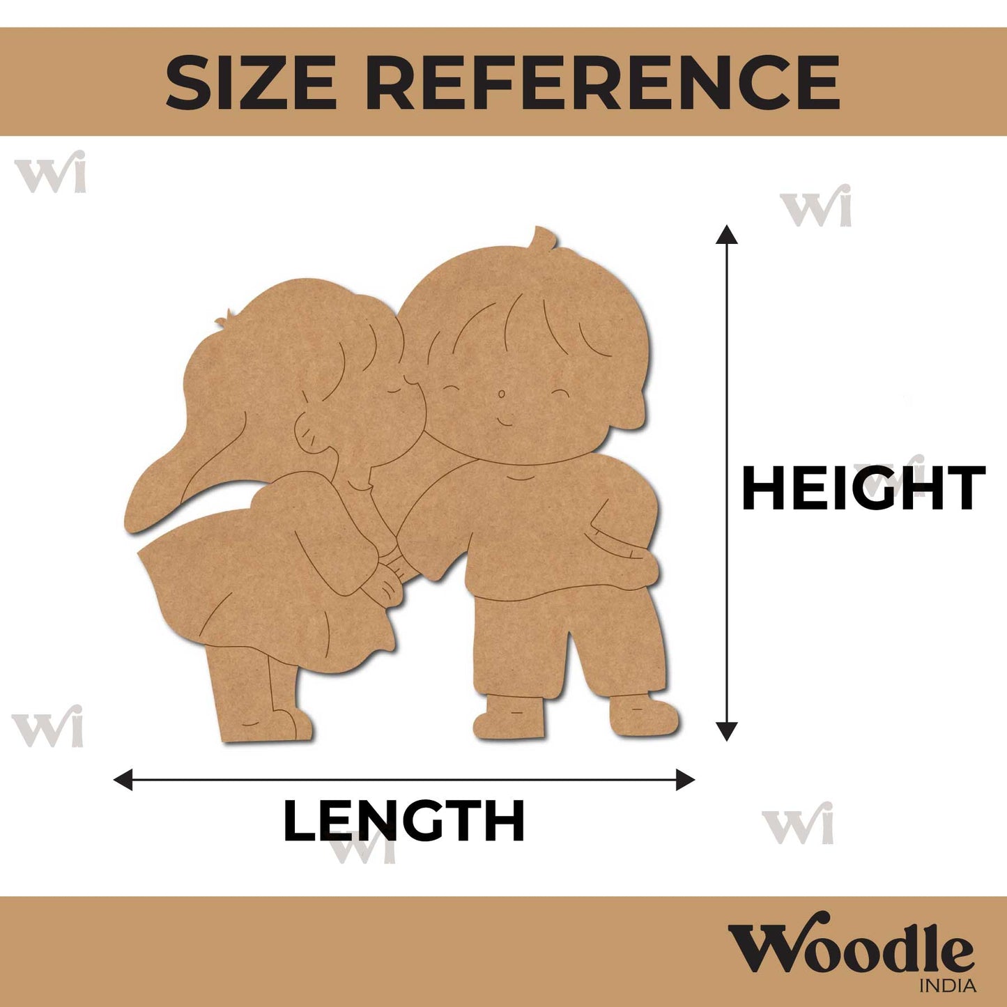 Cute Boy And Girl Pre Marked MDF Design 1
