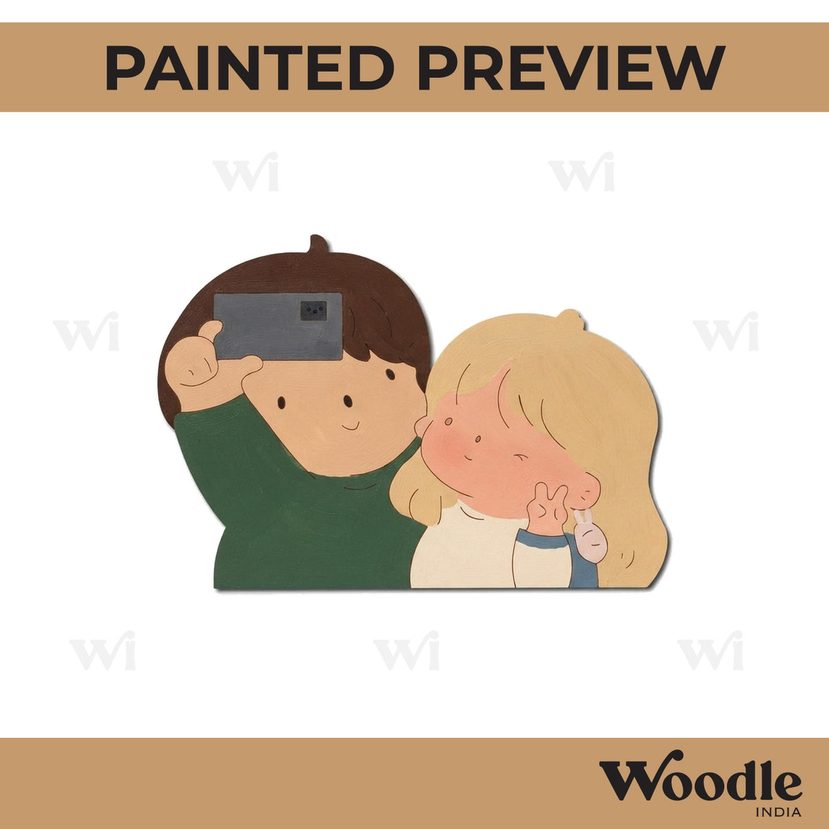 Cute Couple Pre Marked MDF Design 1