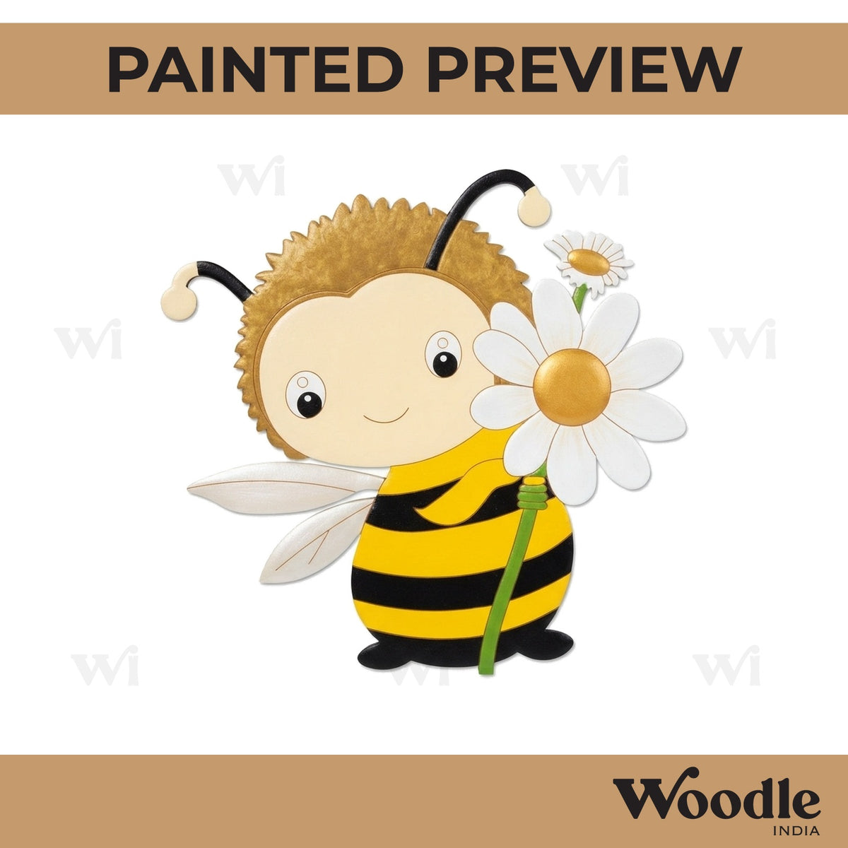 Cute Honey Bee Pre Marked MDF Design 1