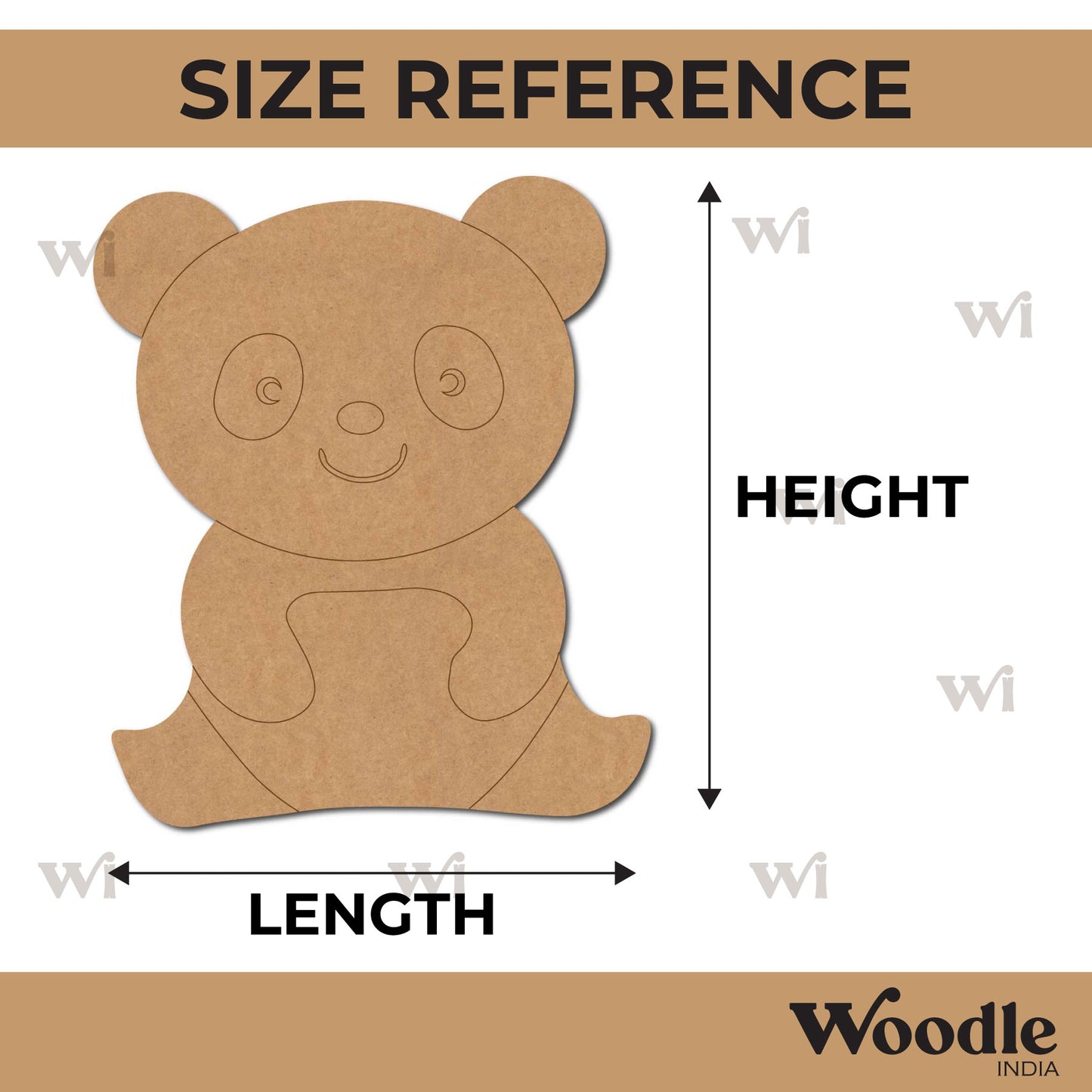 Cute Panda Pre Marked MDF Design 1