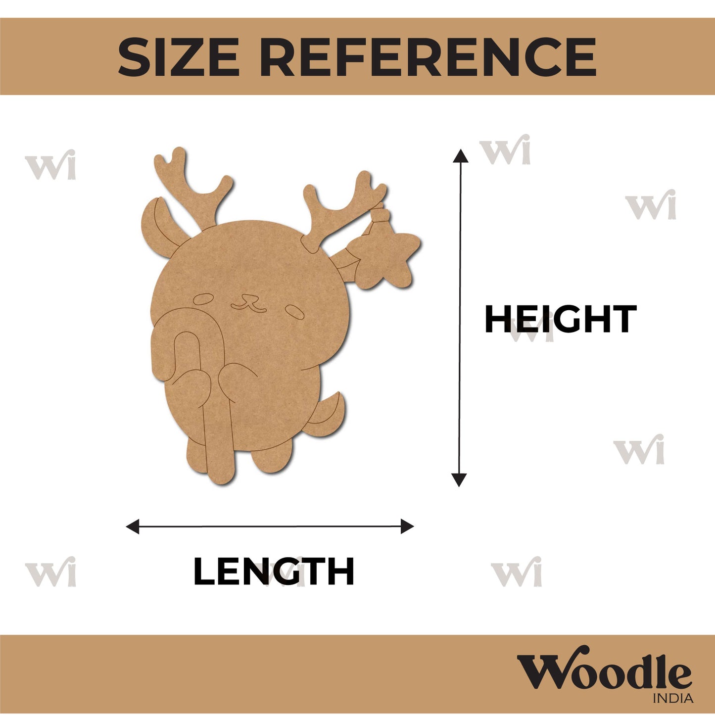 Cute Reindeer Christmas Pre Marked MDF Design 1