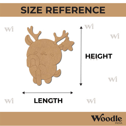 Cute Reindeer Christmas Pre Marked MDF Design 1