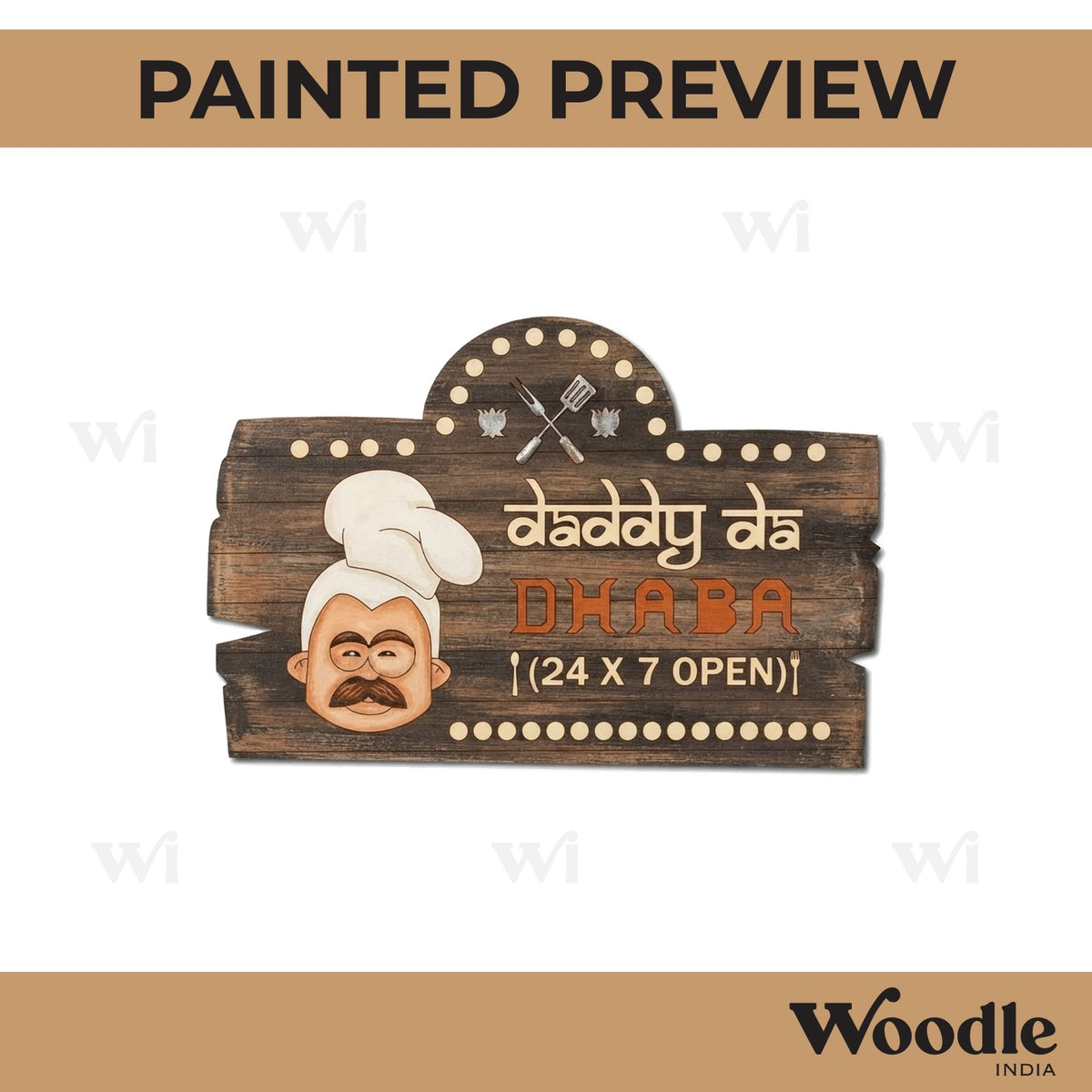 Daddy Da Dhaba Pre Marked Base MDF Design 1