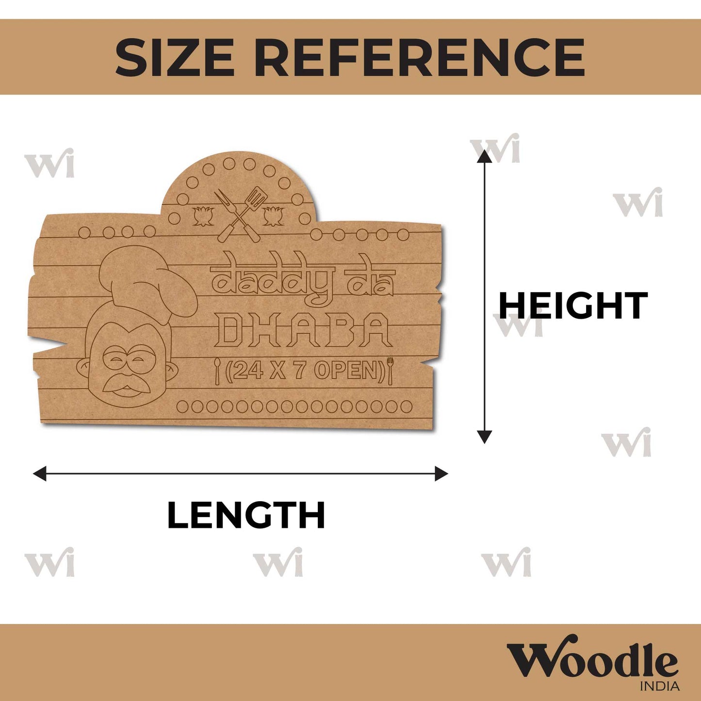 Daddy Da Dhaba Pre Marked Base MDF Design 1