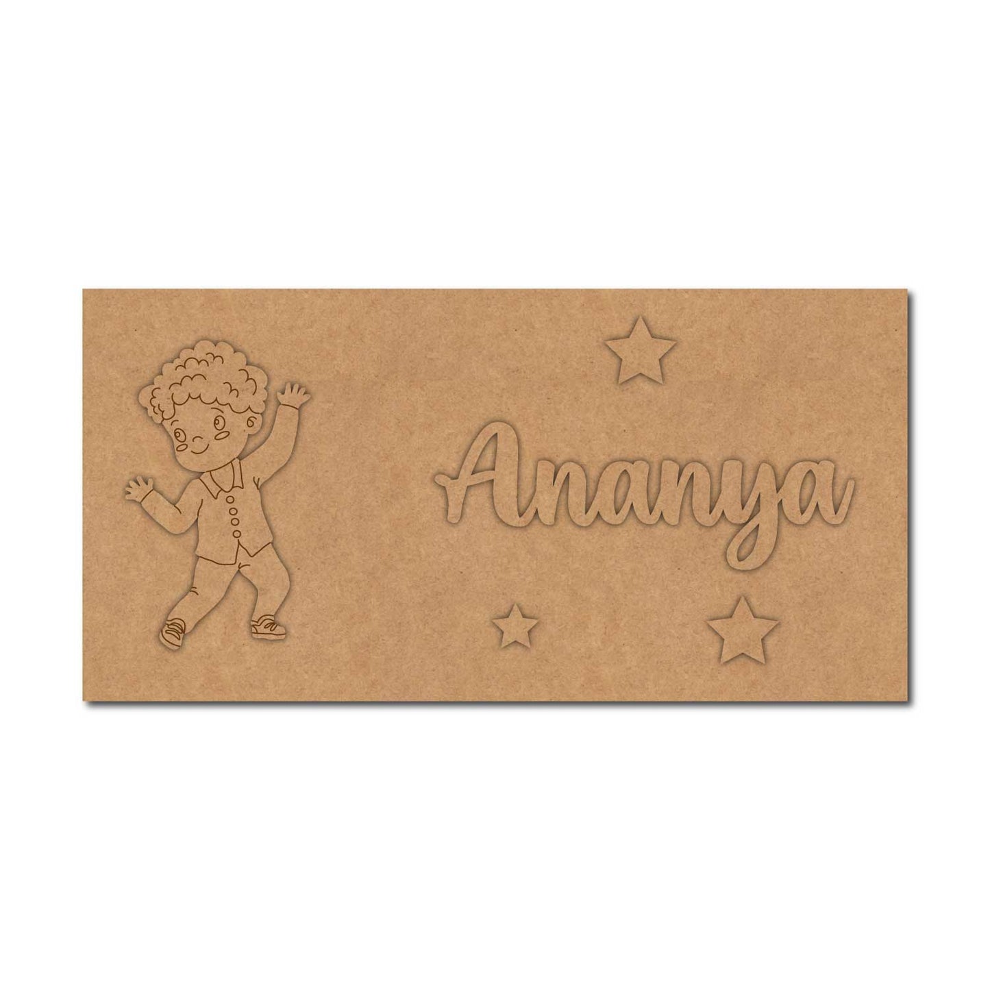 Boy Kids Nameplate MDF Design 1
