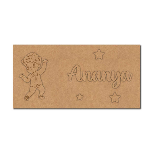 Boy Kids Nameplate MDF Design 1