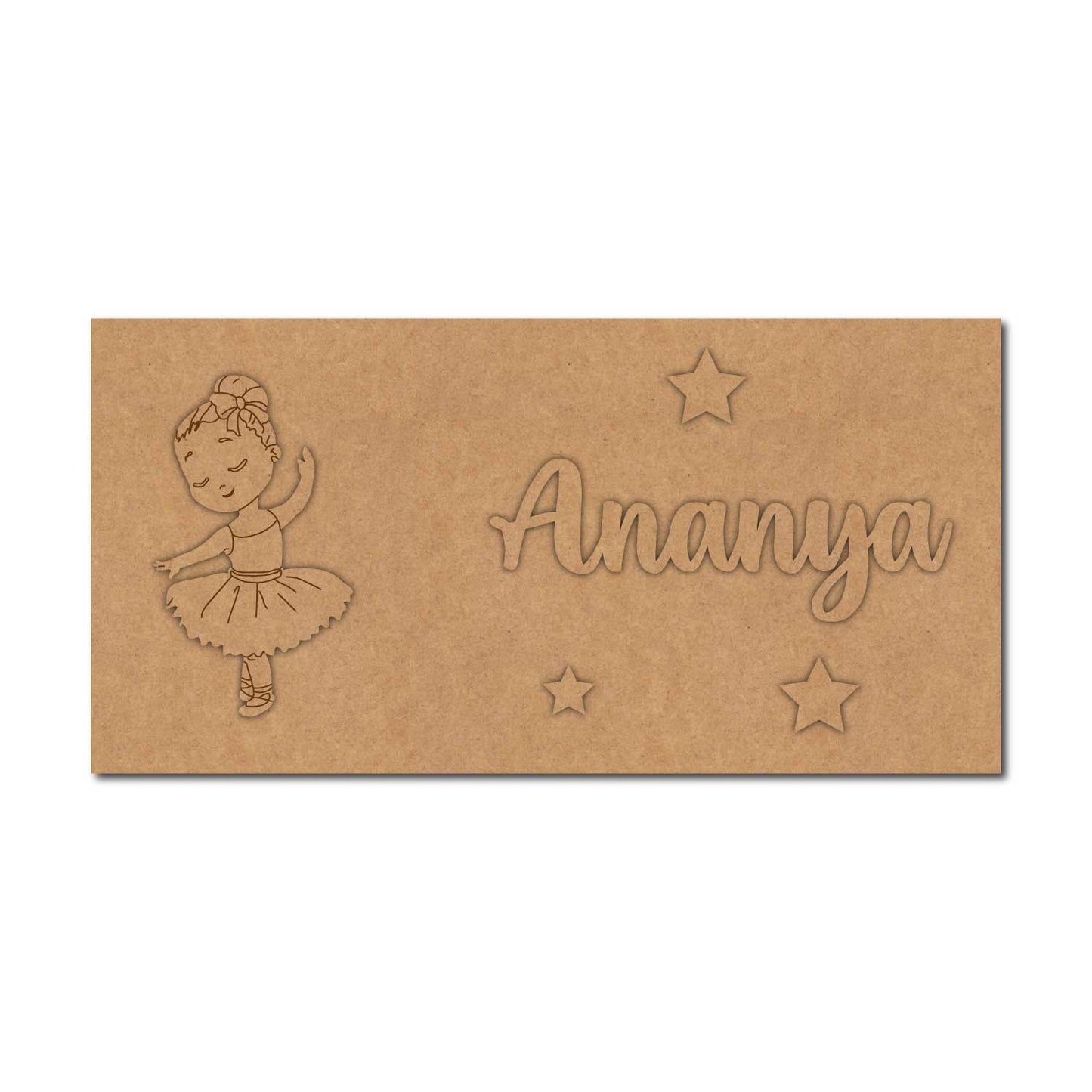 Dancing Girl Kids Nameplate MDF Design 1