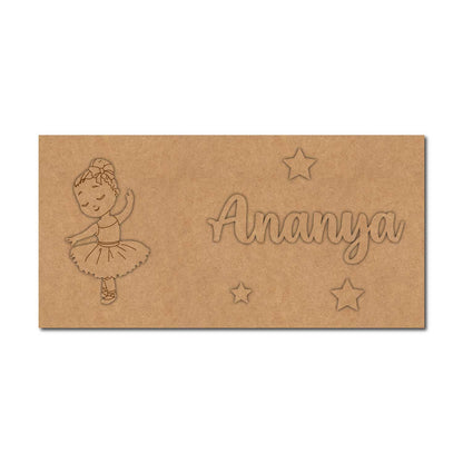 Dancing Girl Kids Nameplate MDF Design 1