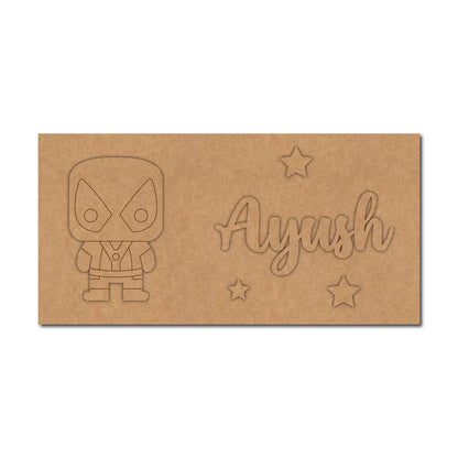Deadpool Marvel Kids Nameplate MDF Design 1