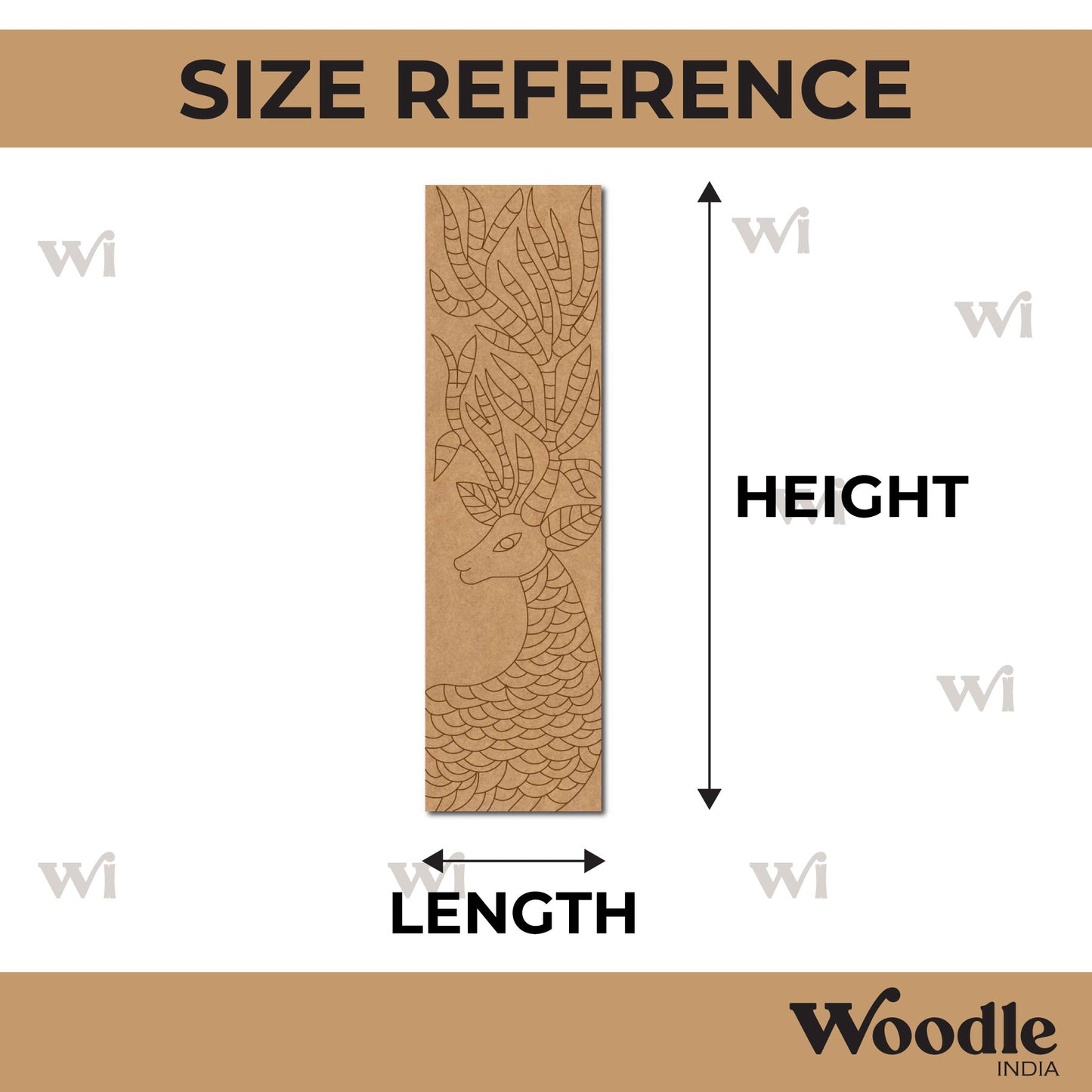 Deer Bookmark Pre Marked MDF Design 2