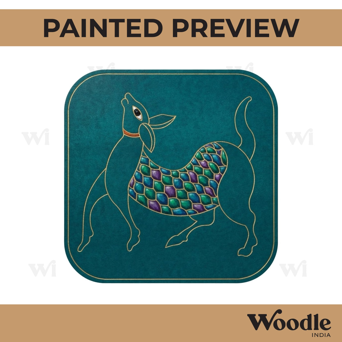 Deer Gond Art Pre Marked Base MDF Design 1