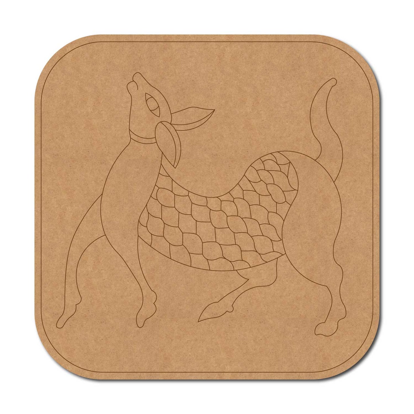 Deer Gond Art Pre Marked Base MDF Design 1