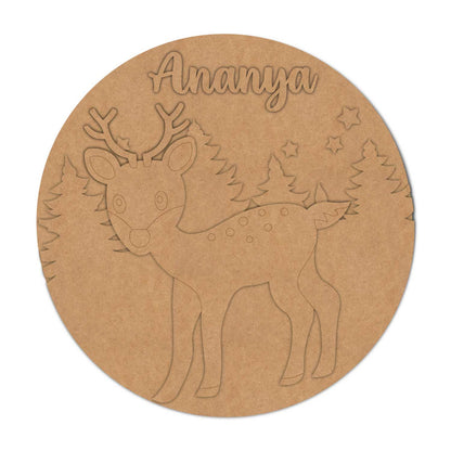 Deer Nameplate MDF Design 1