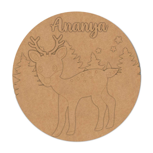 Deer Nameplate MDF Design 1