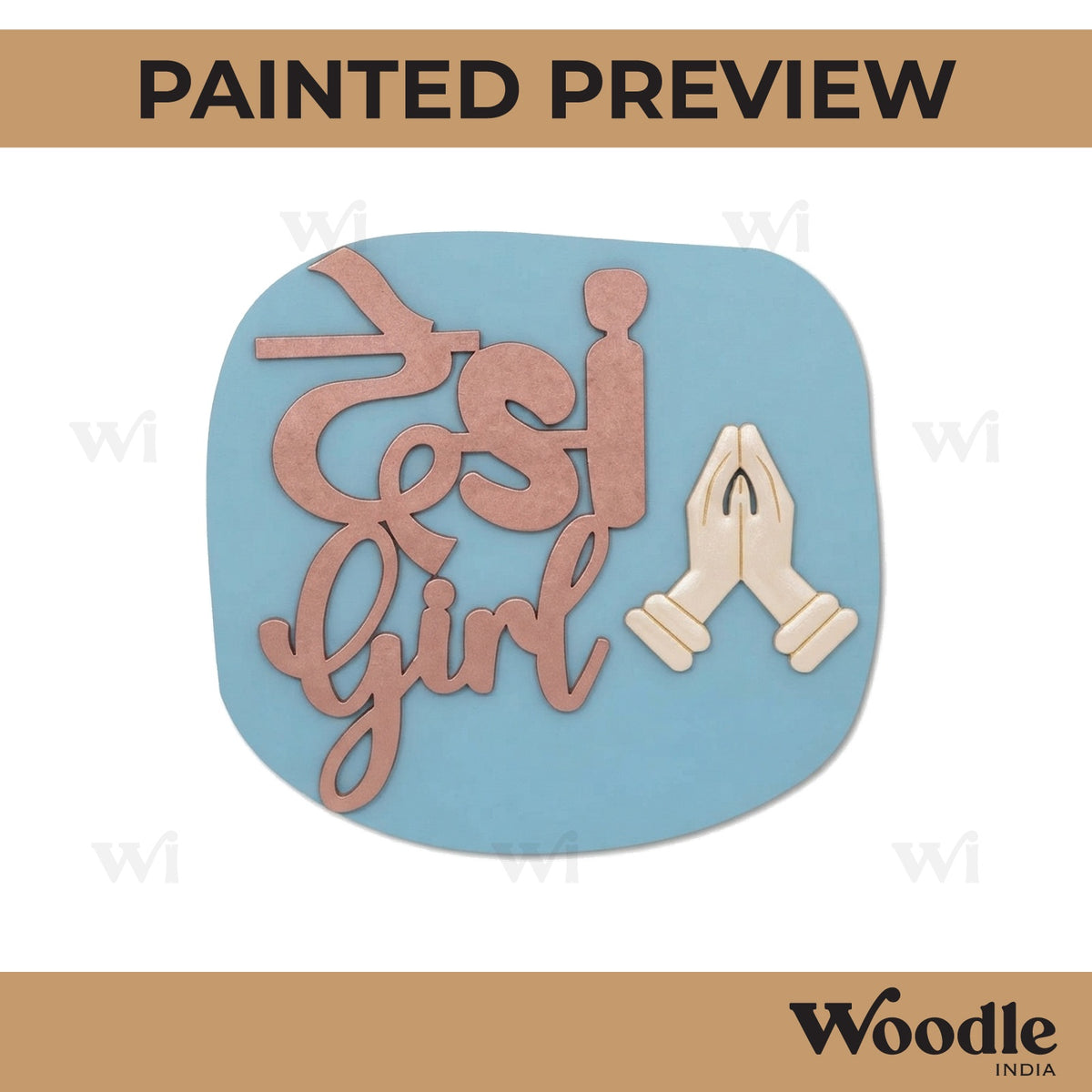 Desi Girl Namaste Base MDF Design 1