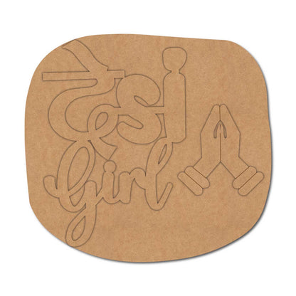 Desi Girl Namaste Base MDF Design 1