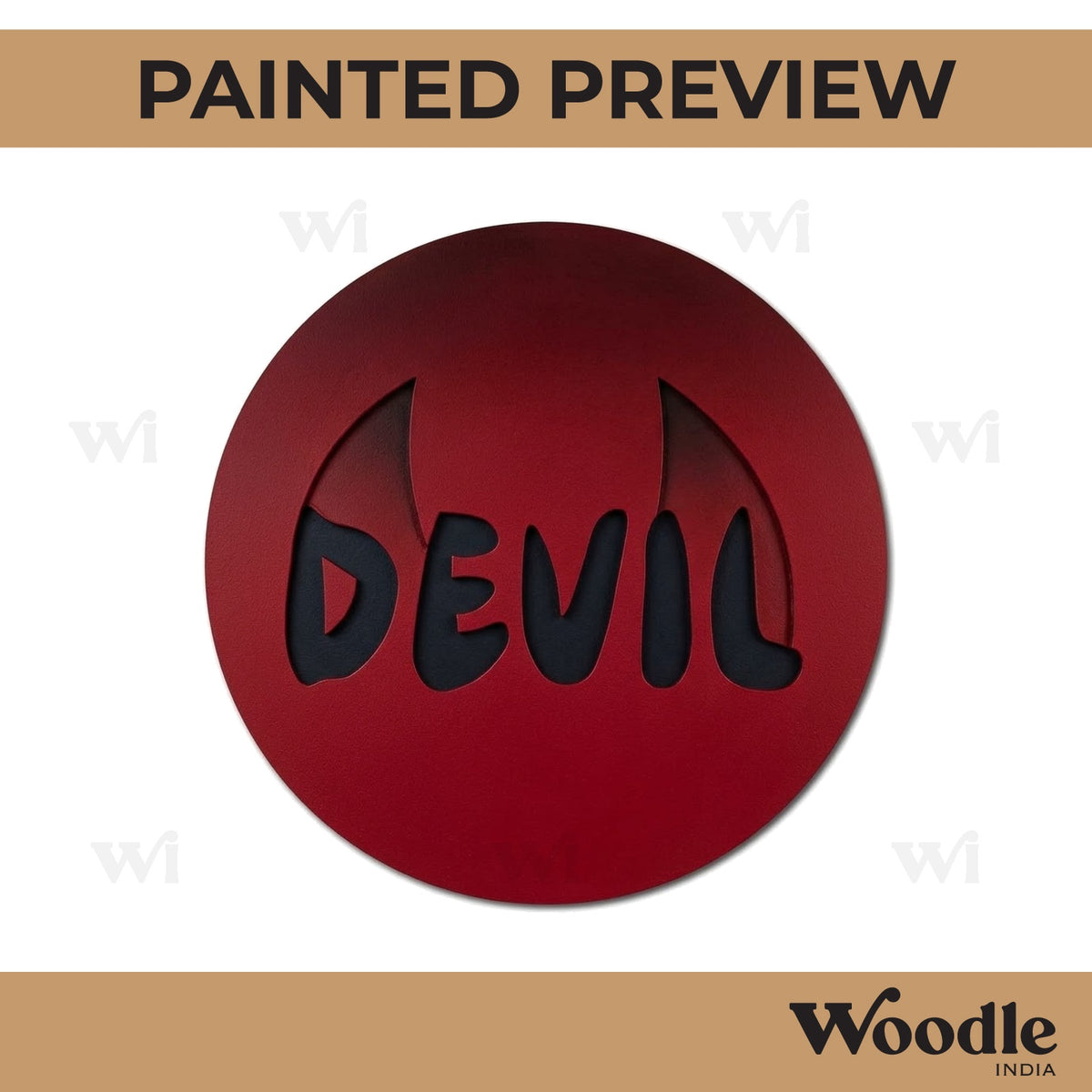 Devil Pre Marked Round MDF Design 1