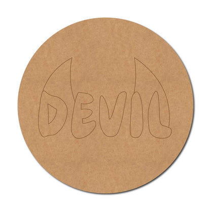 Devil Pre Marked Round MDF Design 1