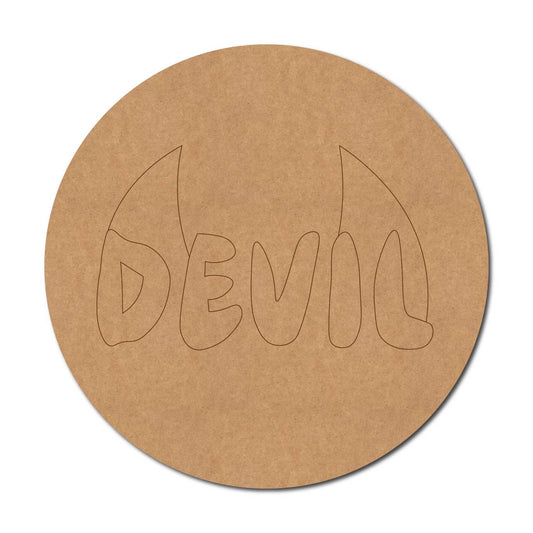 Devil Pre Marked Round MDF Design 1