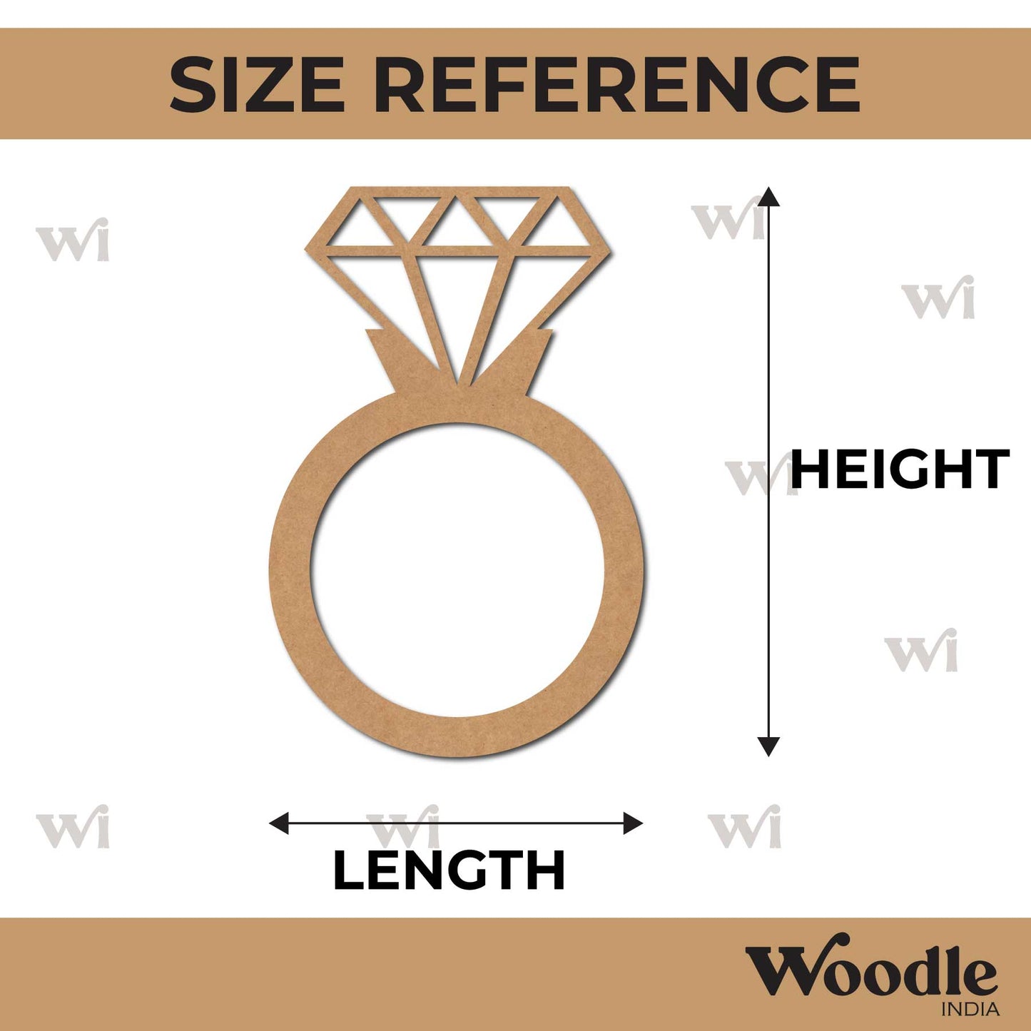Diamond Ring Cutout MDF Design 1