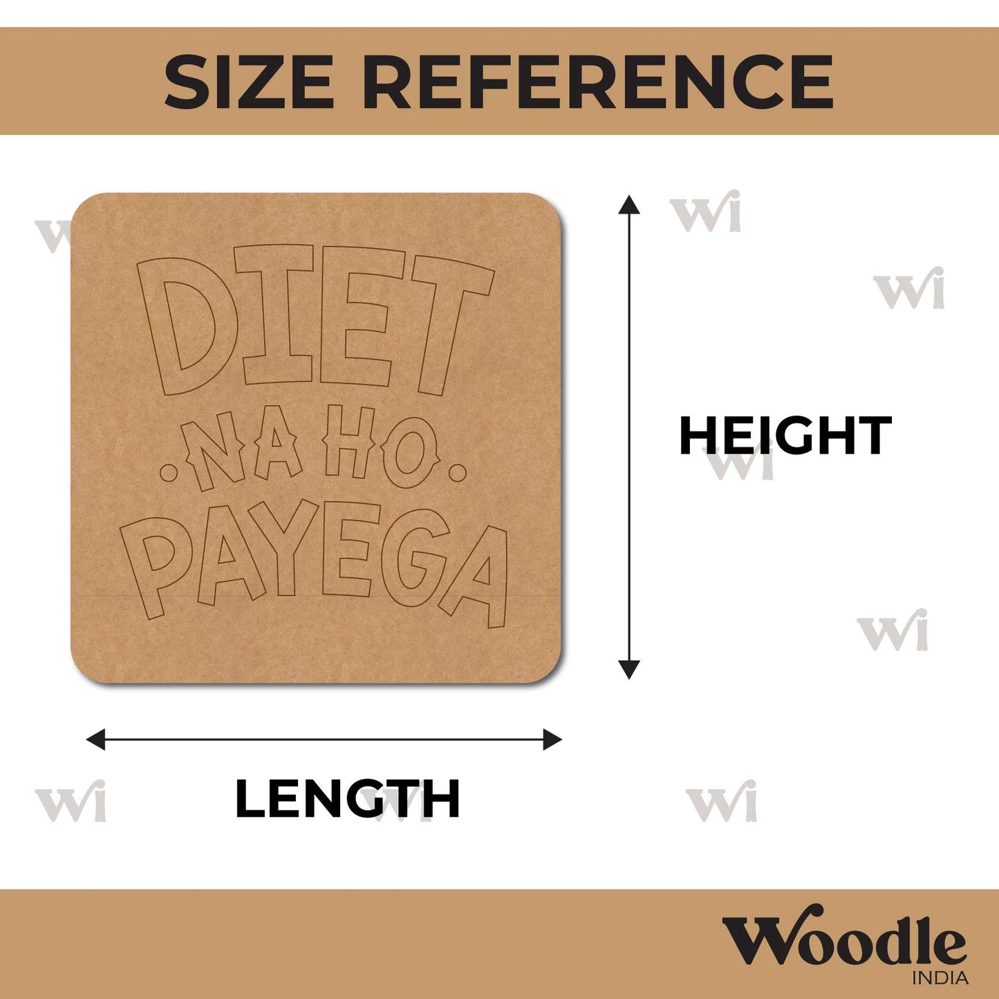 Diet Na Ho Payega Pre Marked Base MDF Design 3