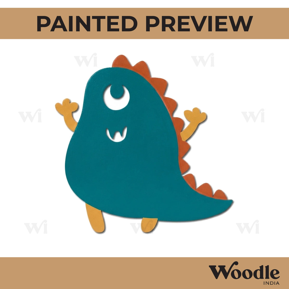 Dinosaur Cartoon Cutout MDF Design 1