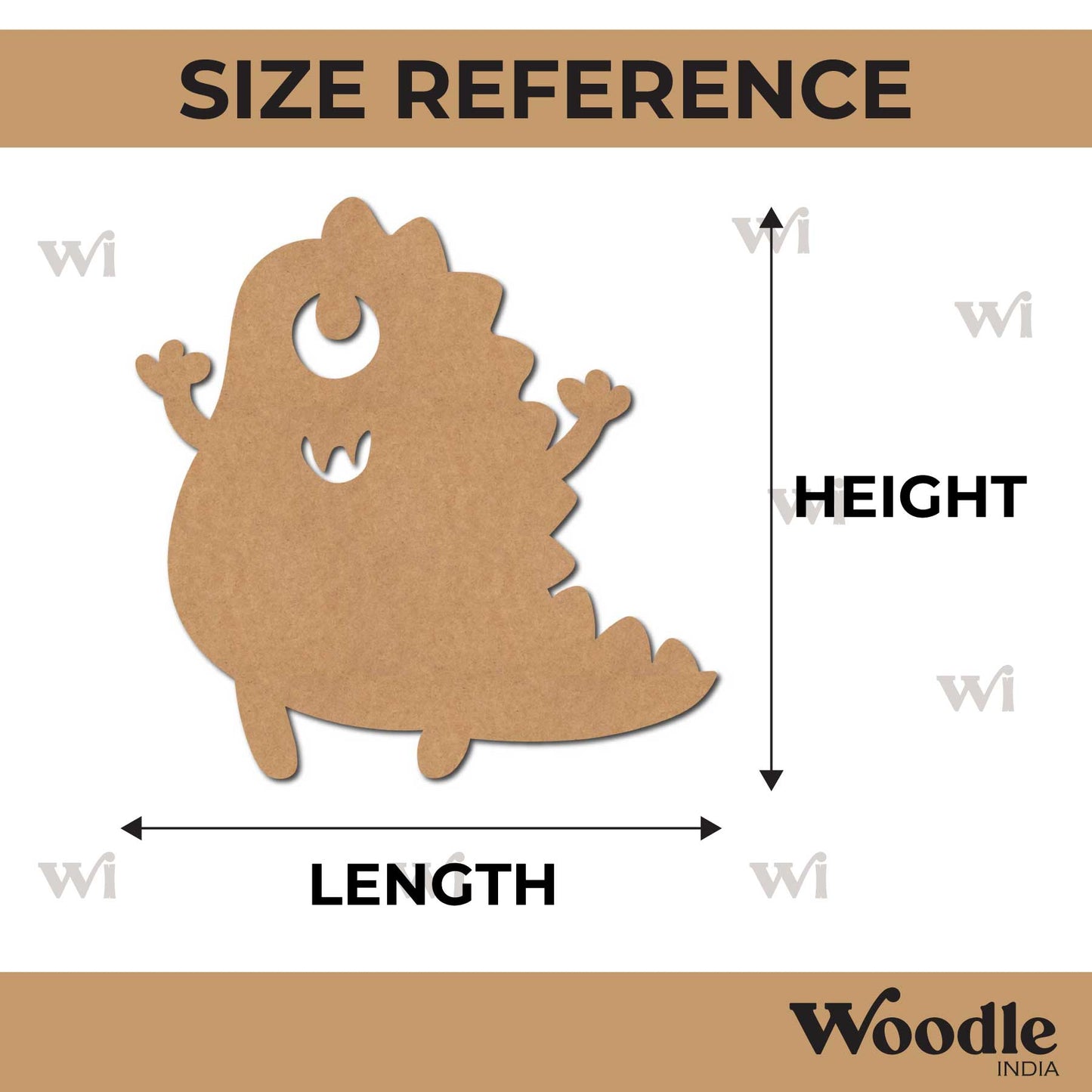 Dinosaur Cartoon Cutout MDF Design 1