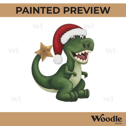 Dinosaur Christmas Pre Marked MDF Design 1